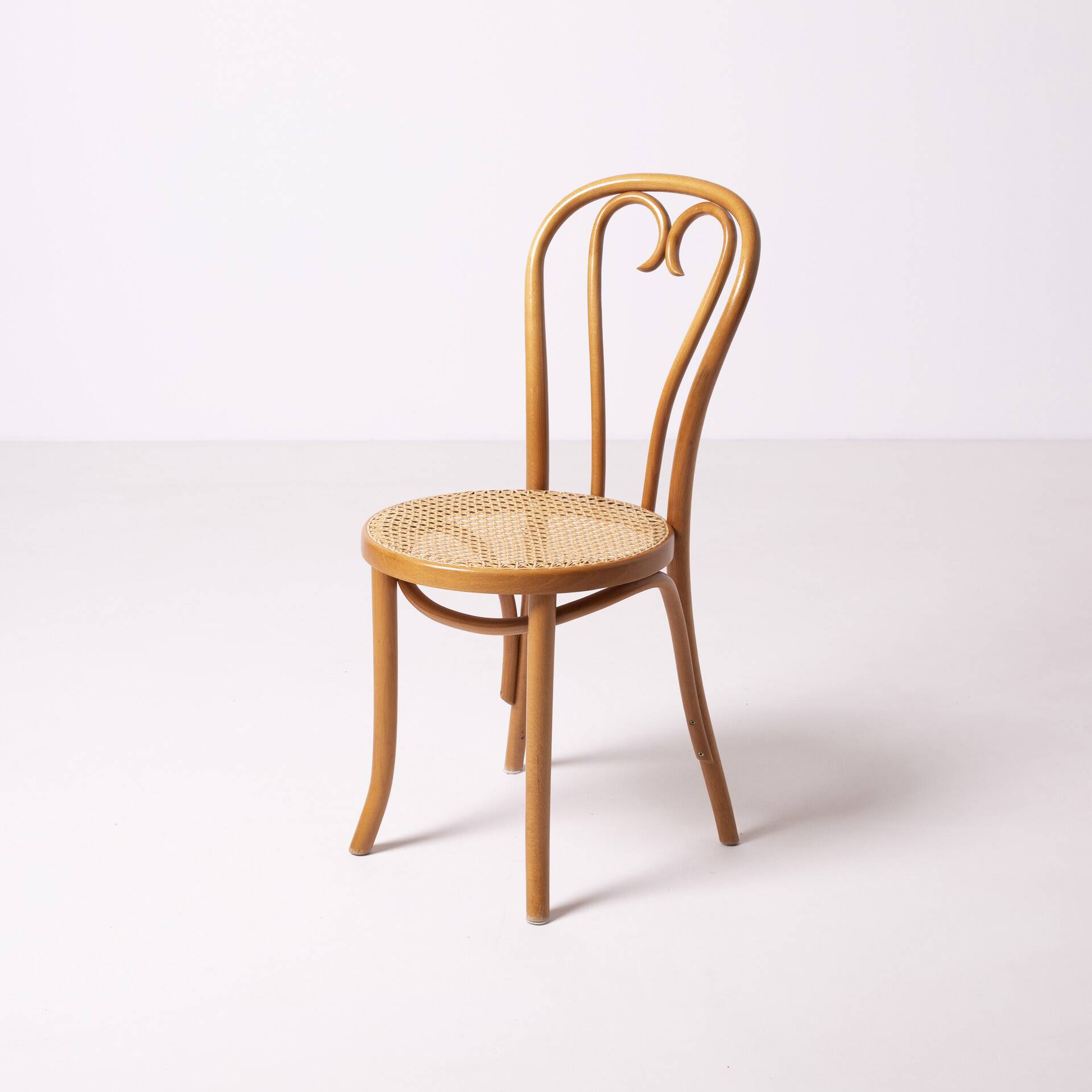 Thonet / Radomsko heart chair, set of 4, hand woven cane, Poland, circa 198