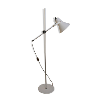 Lampadaire en métal chrome et blanc, années 70