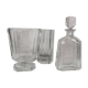 Art Deco three-piece crystal set by Elis Bergh, Kosta, Sweden, 1930s.