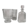 Art Deco three-piece crystal set by Elis Bergh, Kosta, Sweden, 1930s.