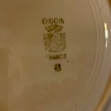 Pink vintage round dish from the digoin manufacture