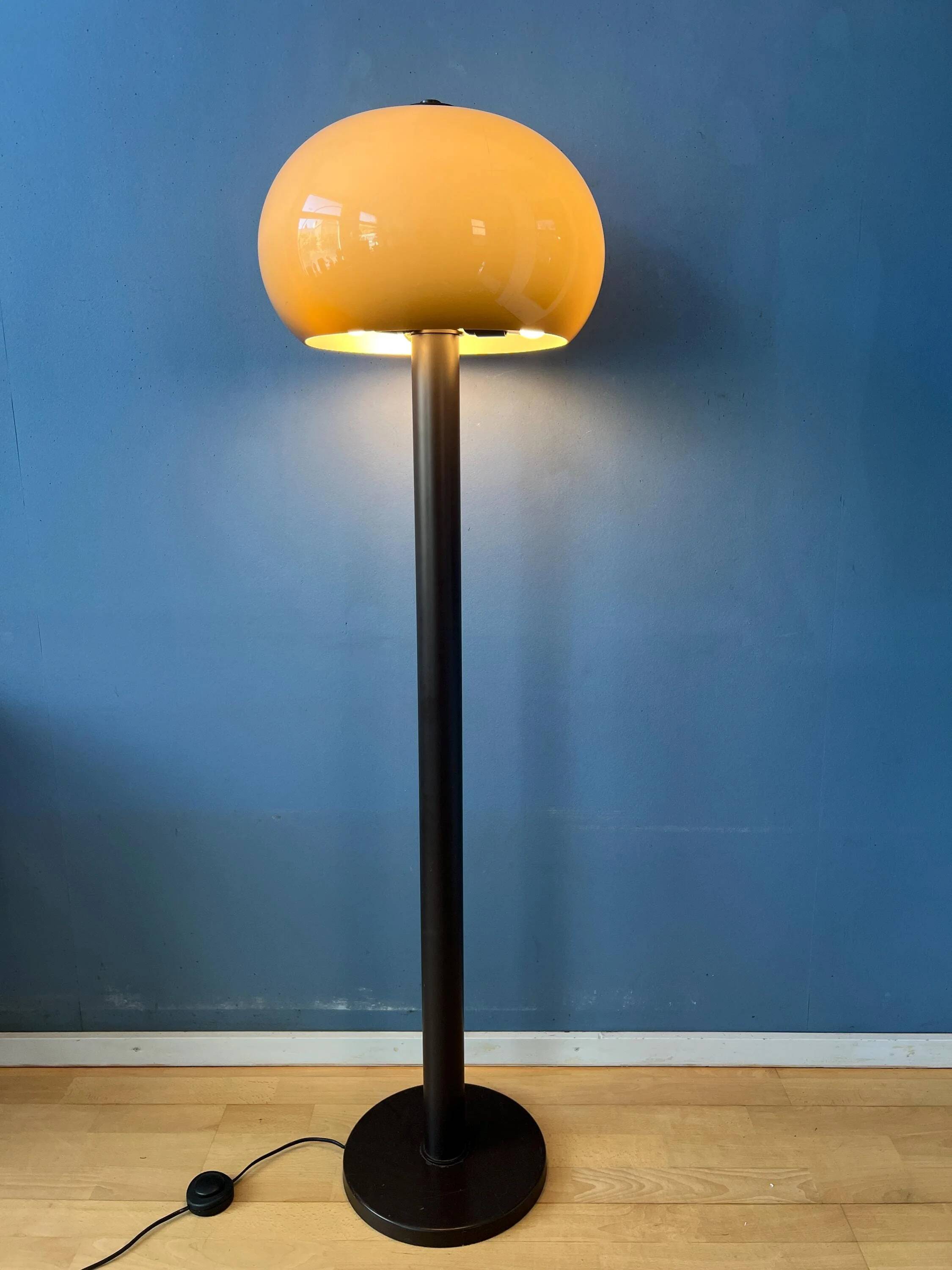 Vintage mushroom floor lamp in brown acrylic glass