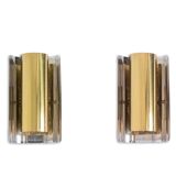 Pair of geometric shaped wall lights. 1970s.
