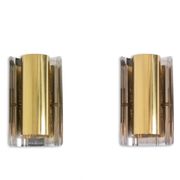 Pair of geometric shaped wall lights. 1970s.