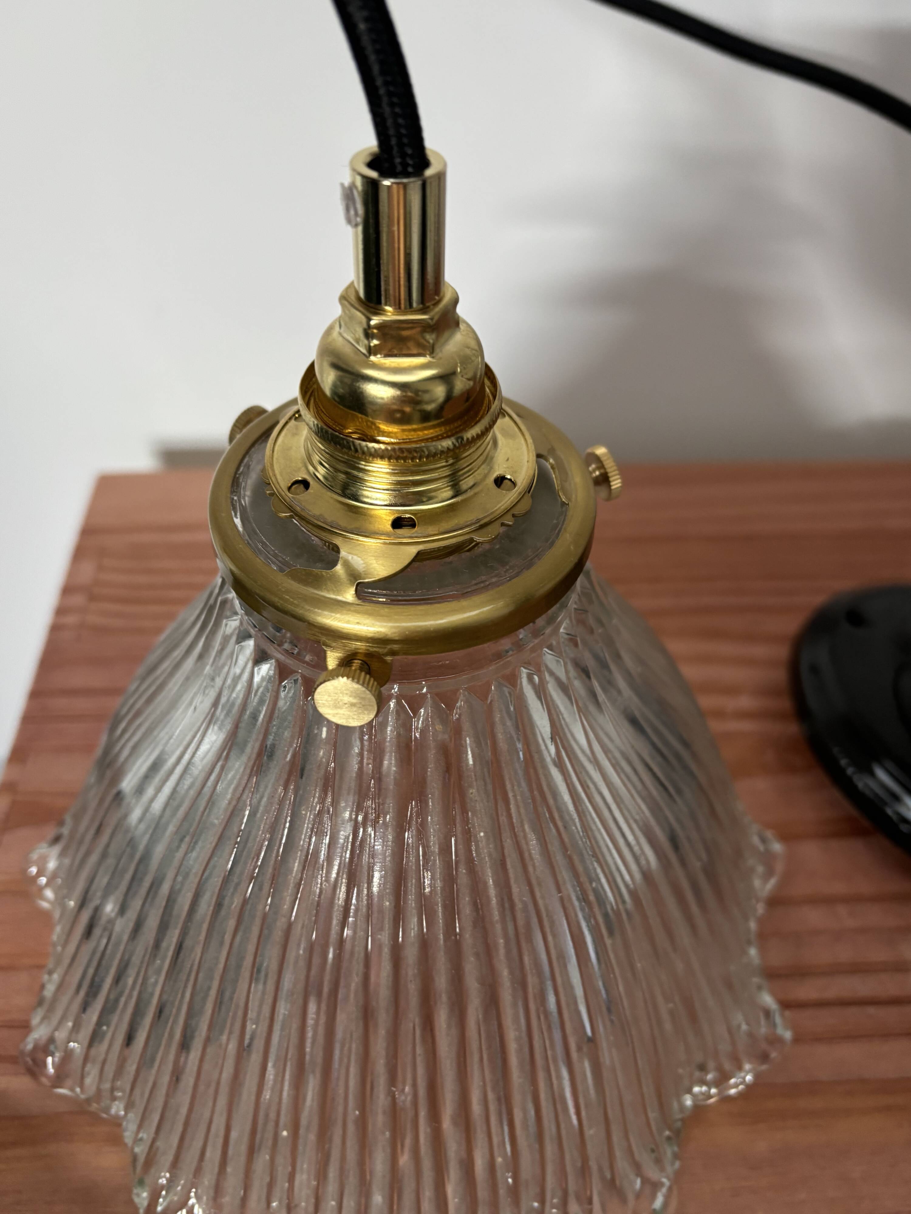 Large holophane tulip pendant light