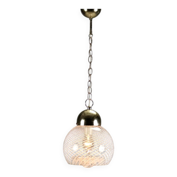 Suspension vintage en métal chromé, design Italie années 1970