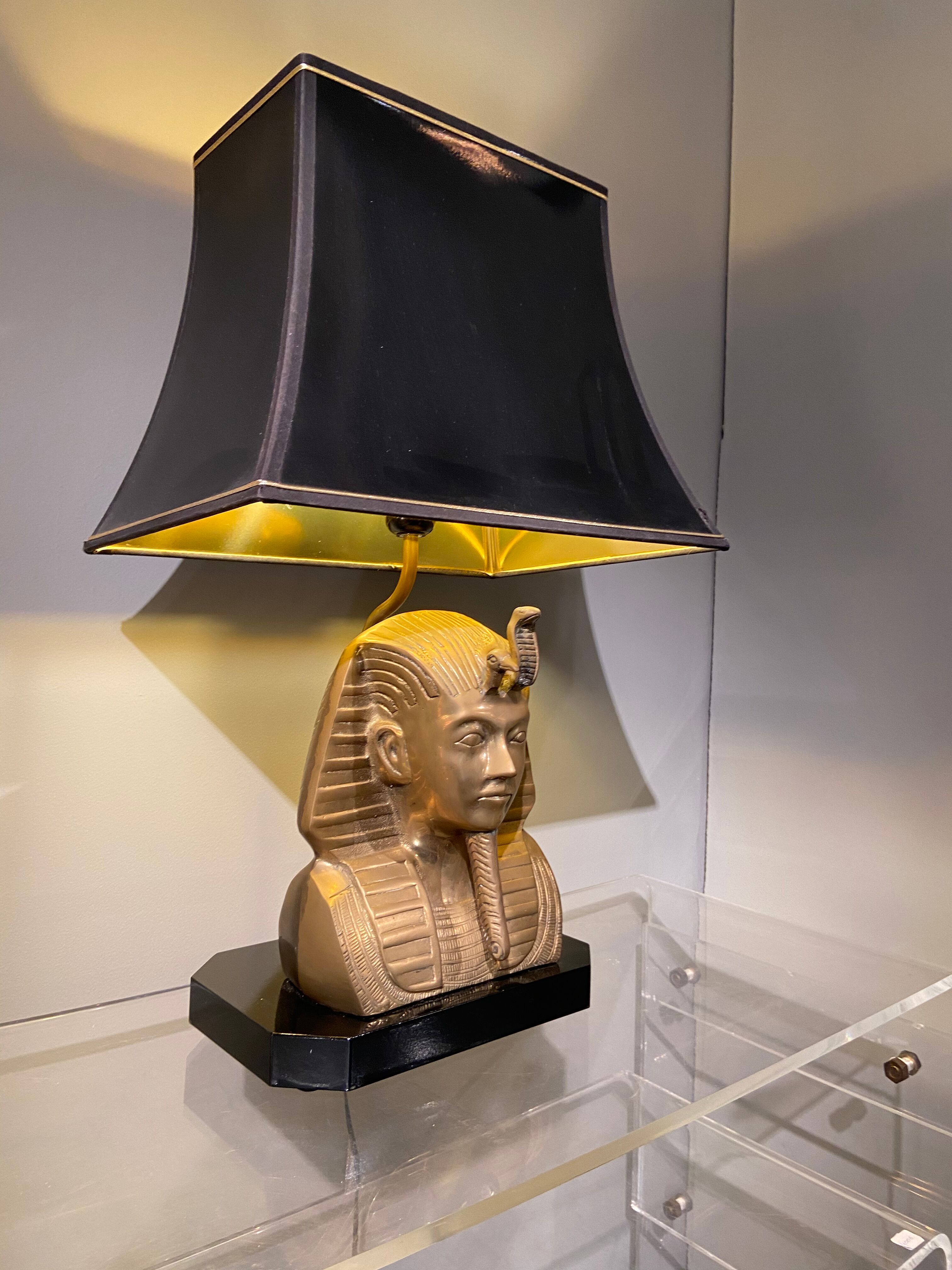 Massive bronze lamp Pharaoh, 1970