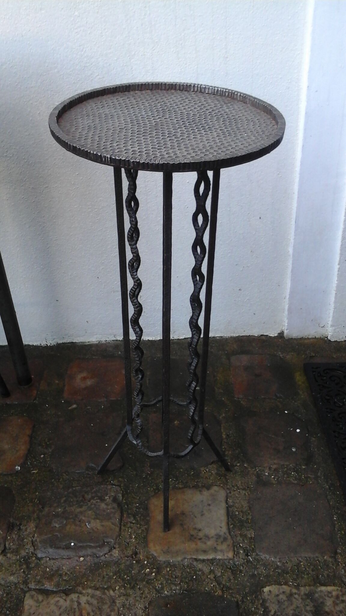Metal side table vintage wrought iron