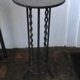 Metal side table vintage wrought iron