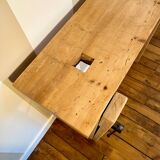 Établi en bois massif restauré