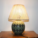 Ceramic lamp and rope shade