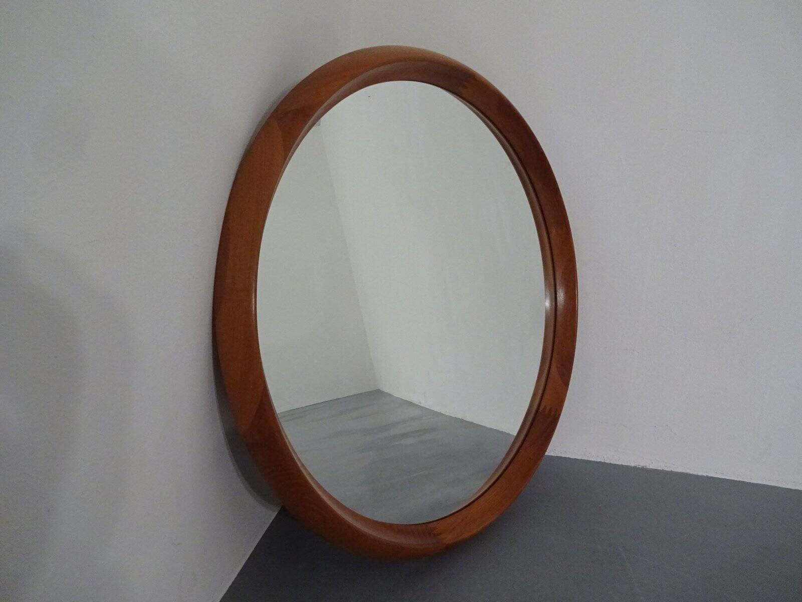 Large teak mirror by Bernhard Pedersen for Viby J. Møbelfabrik, Denmark, 1960s.