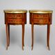 Pair of Bedside Tables / Salon in Marquetry Transition Style Louis XV/Louis XVI