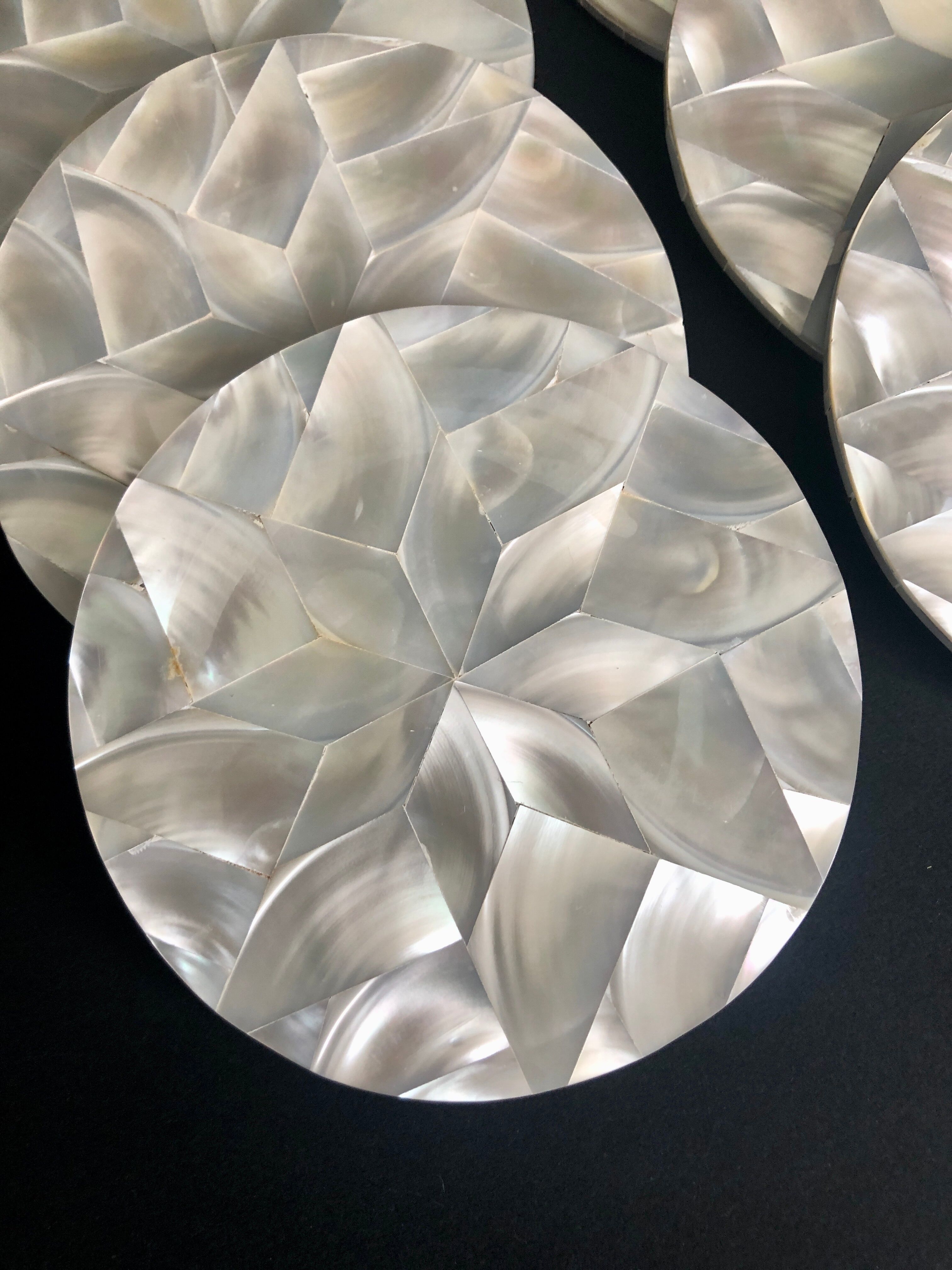 Mother-of-pearl coasters