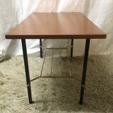 Modernist wood and metal coffee table - 1960s