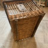 Large basket, rattan basket, old wicker linen basket
