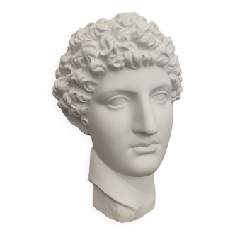 Greek head in polished white plaster