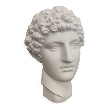 Greek head in polished white plaster