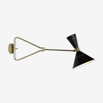 Articulable italian wall lamp black