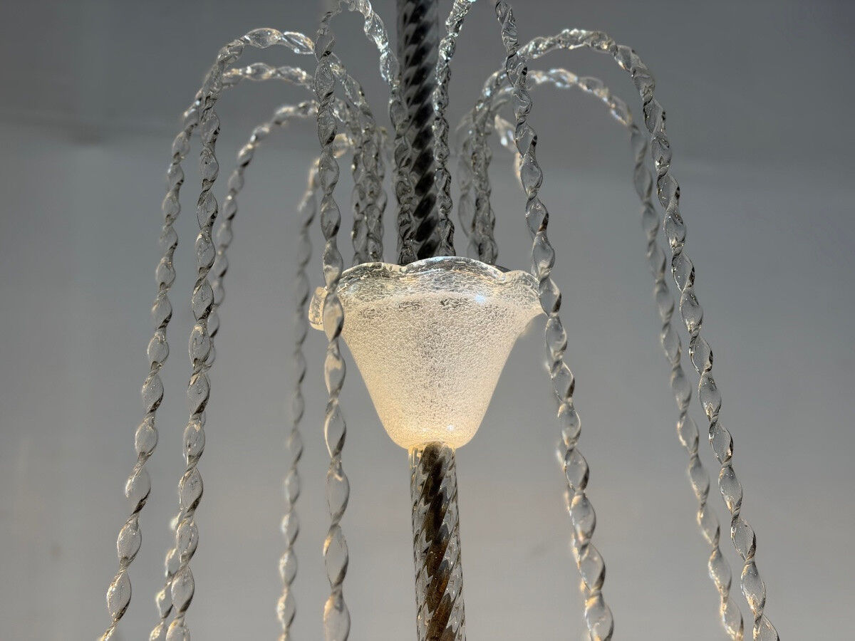 Colourless Murano glass chandelier, Venice circa 1940