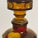 Carafe italienne vintage ambrée et rouge