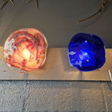 Pink veined blown Murano glass wall light, 1970s