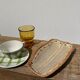 Vide poche coupelle en grès et osier tressé vintage