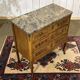 Transitional jump commode in walnut with marble top - 1950s