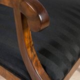 Pair of Biedermeier Armchairs, Germany, 19th Century, Walnut, French Polish