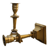 Pair of gilt bronze candle holders