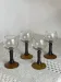 Verres à pied de type Roemer, couleur ambrée  