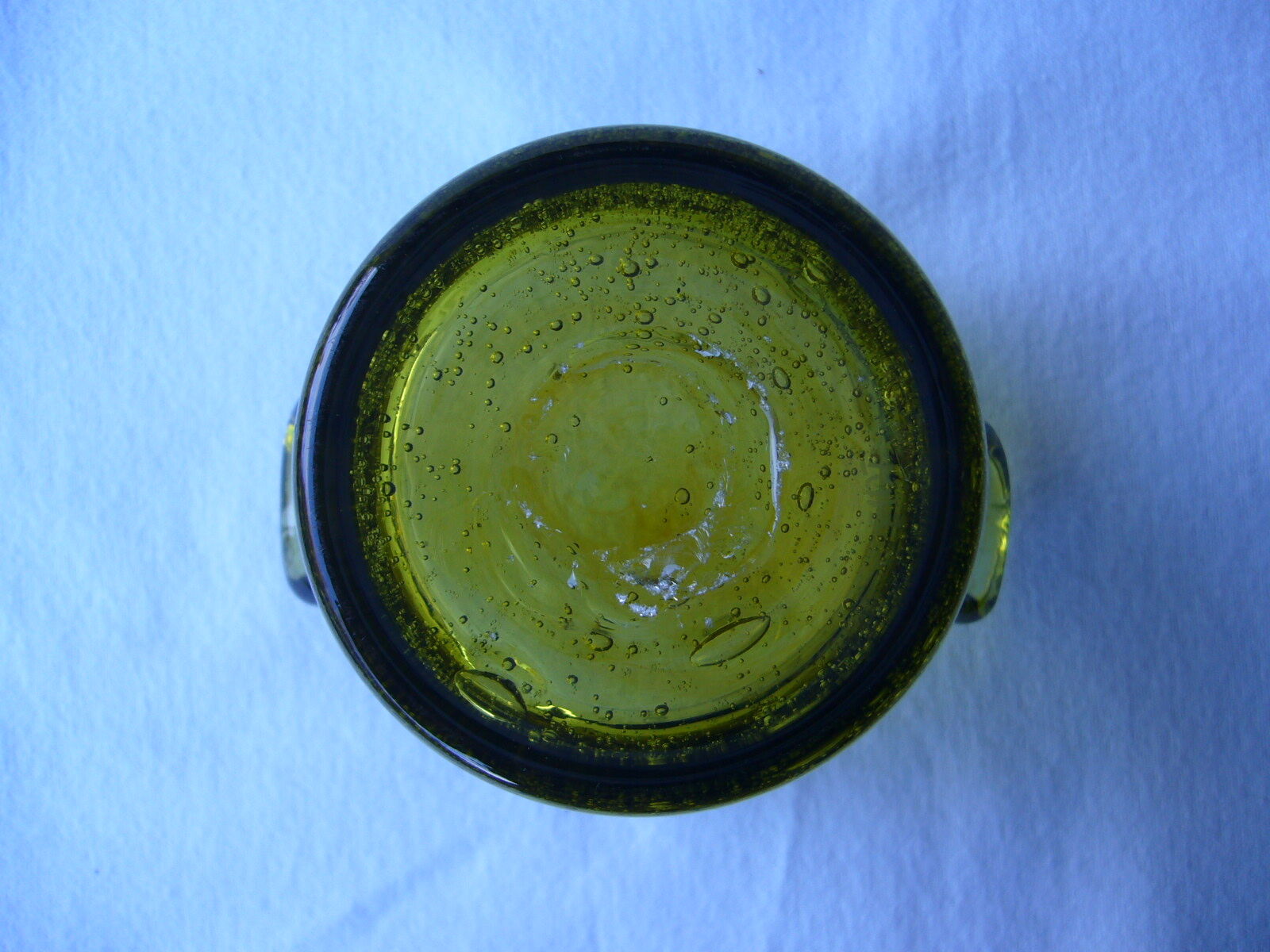 Vintage bubbled glass Biot ice bucket