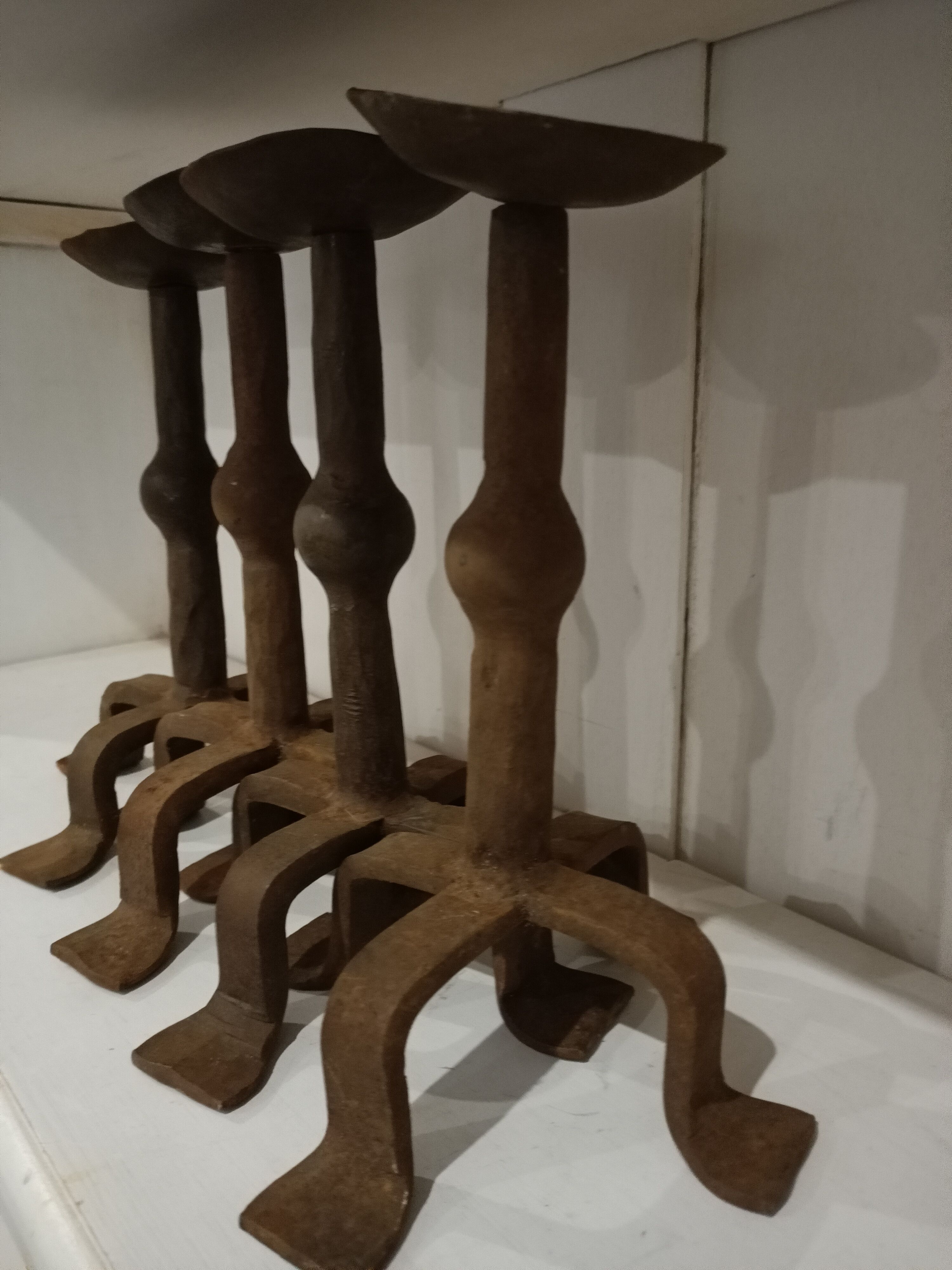 Set 4 steel candle holders