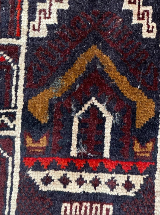 Afghan carpet Baluch vintage 140x86cm