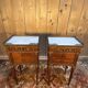 Pair of Louis XVI style bedside tables in white marble