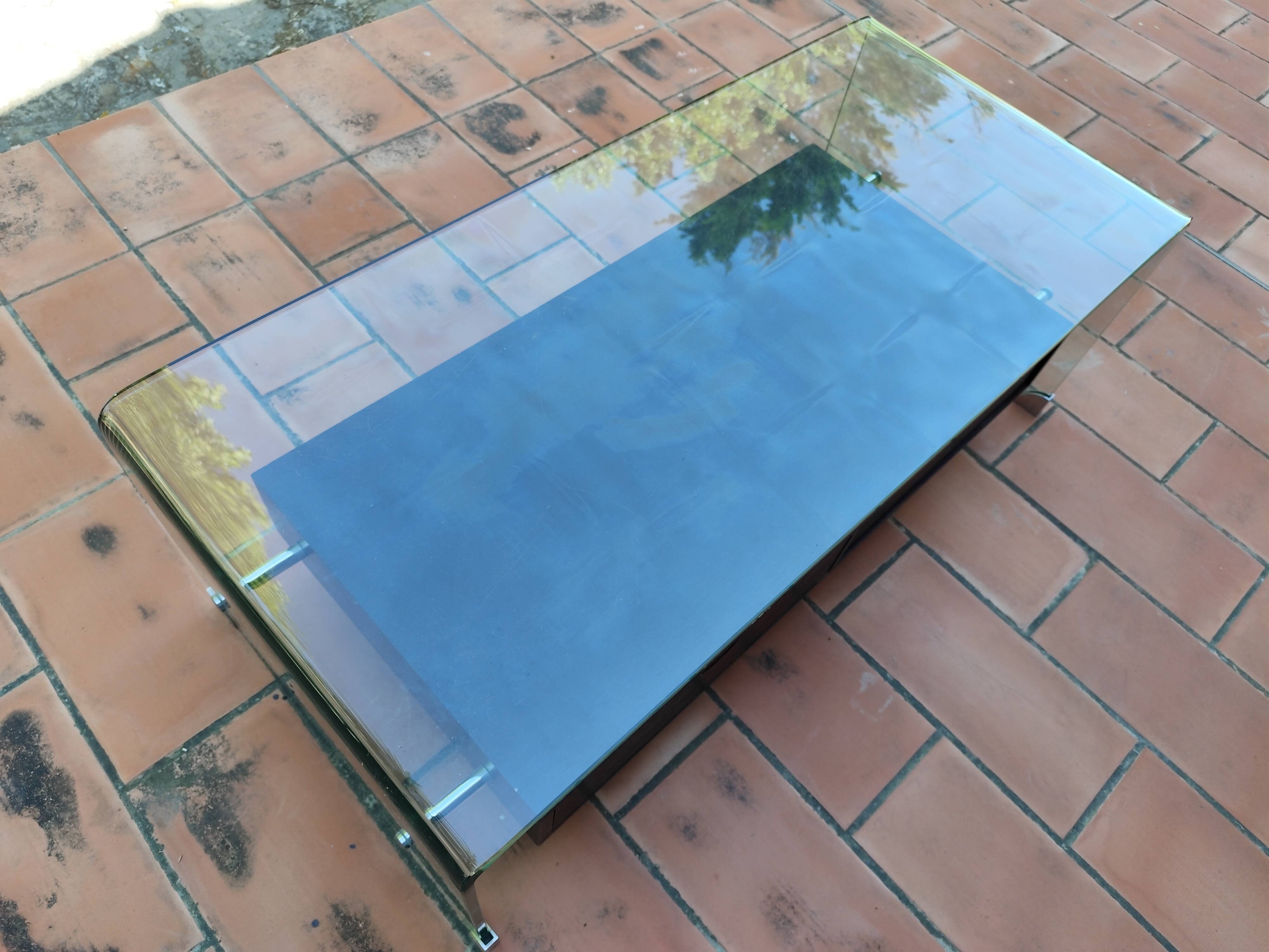 Table basse vintage DRIMMER Bois et verre