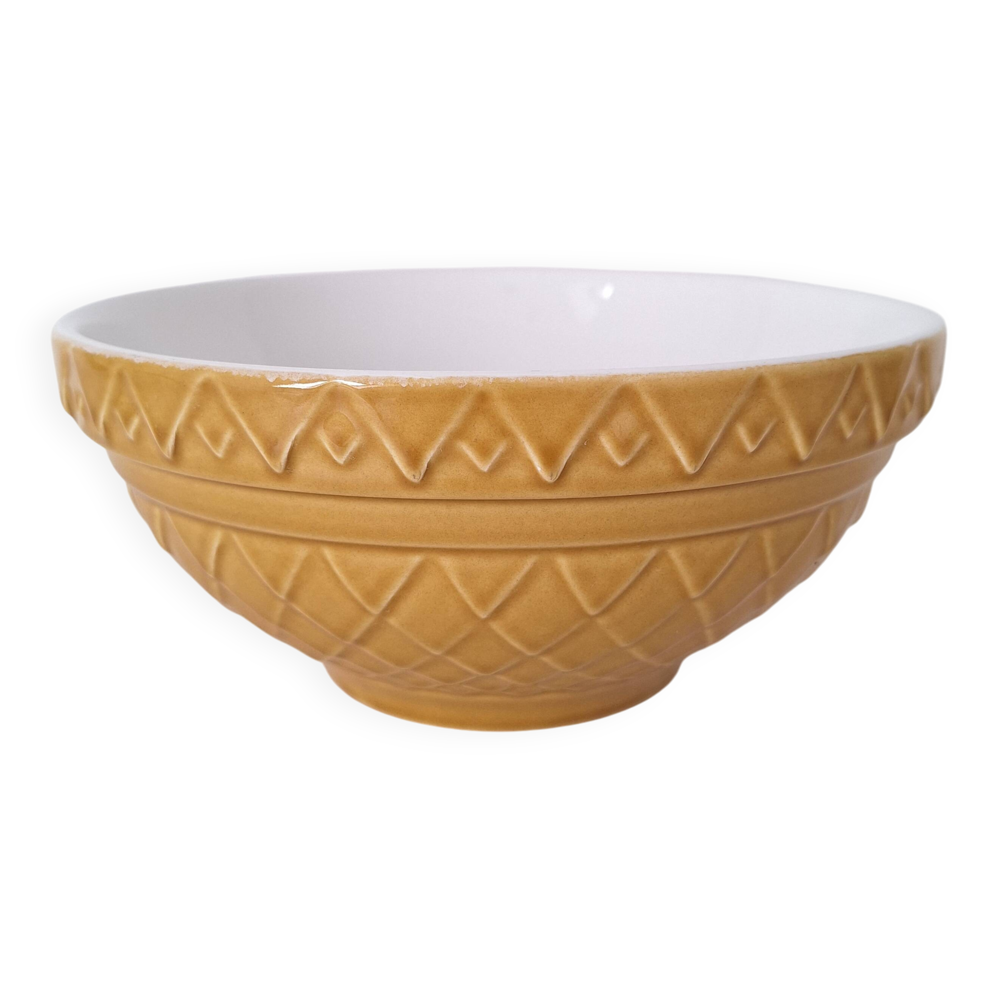 Mustard yellow salad bowl