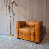 Cube leather armchairs
