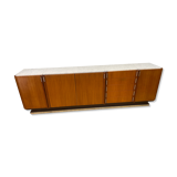 BEAUTIFUL LARGE CARRARA MARBLE TEAK SIDEBOARD