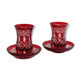 Pair of cut tea glasses