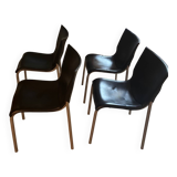 4 Philippe Starck Cheap Chic Leather chairs