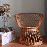 Children's armchair rattan basket