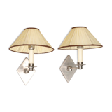 2 wall lamps art deco metal diamond base