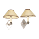 2 wall lamps art deco metal diamond base