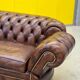 Chesterfield 3-seater sofa – Handmade brown leather