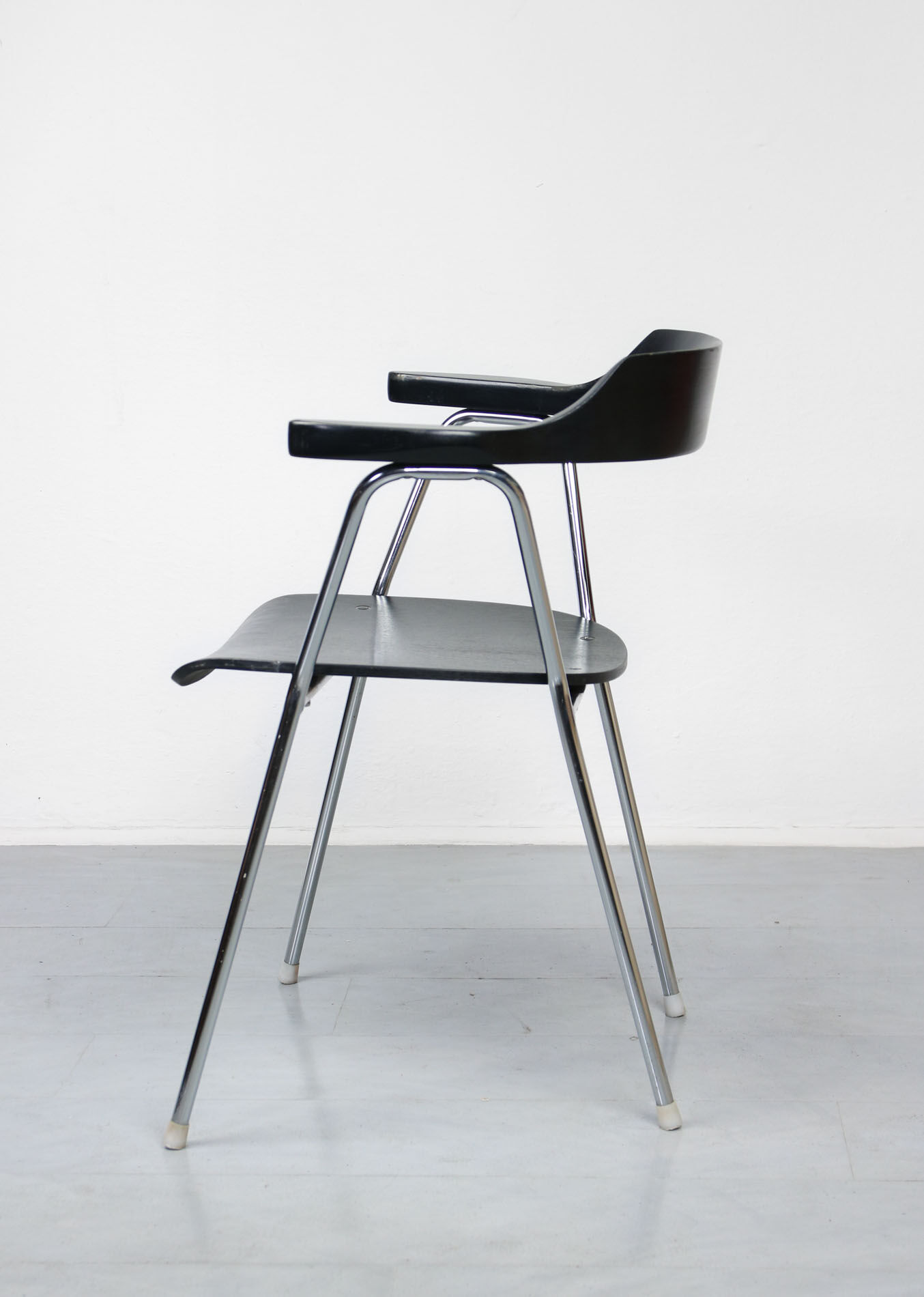 Black model 4455 dining armchairs by Niko Kralj