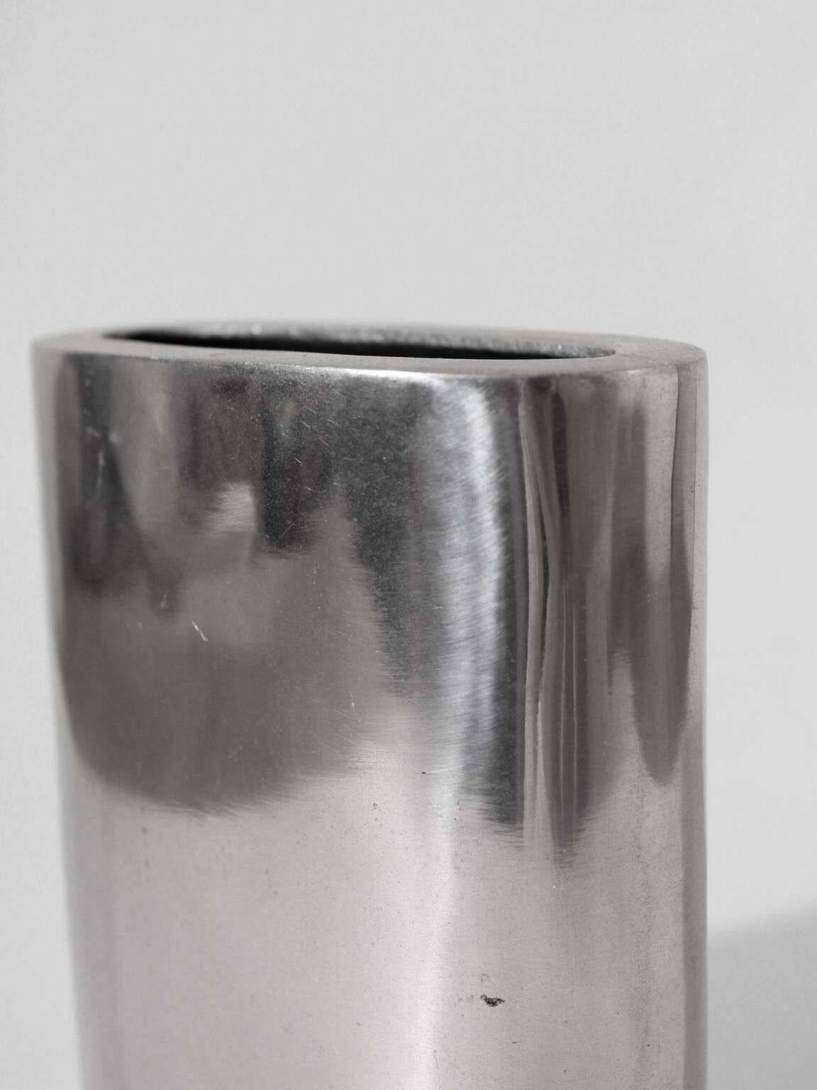 Polished Aluminum Square Flat Vase