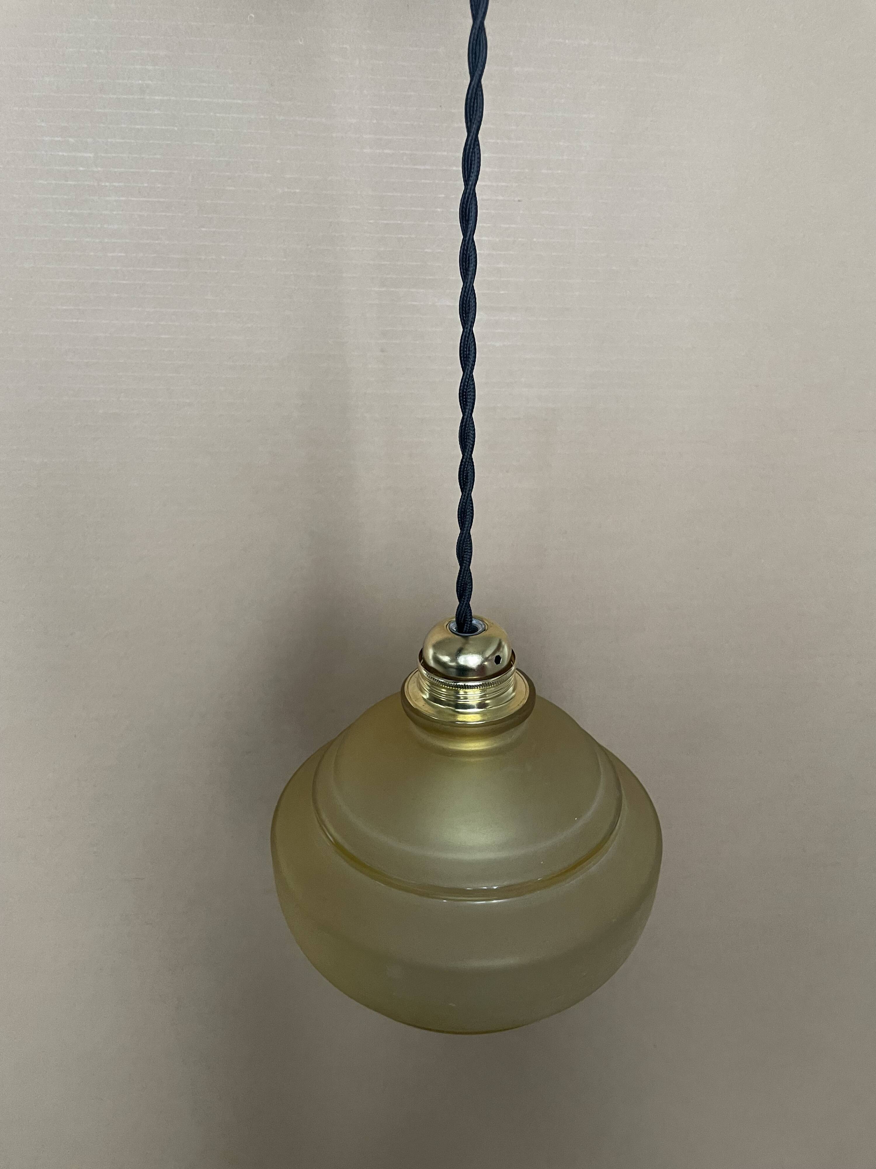 Small vintage glass pendant light