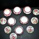 Set of 6 antique earthenware cream pots at the Coq Faïencerie de l'Est
