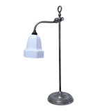 Art deco lamp silver and opaline brass